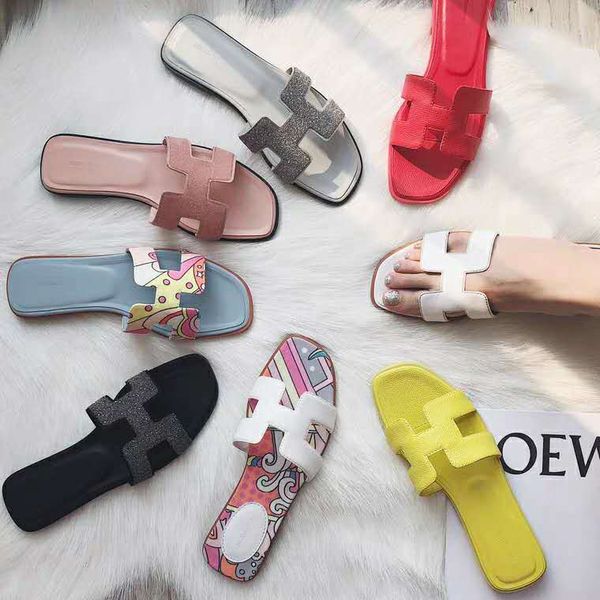 

2020 H тапочки вырезать летние пляжные сандалии дизайнерский бренд мода женщины слайды открытый тапочки крытый скольжения на шлепанцы