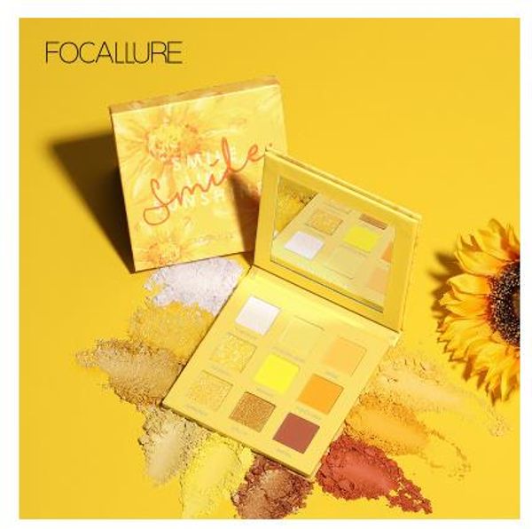 

focallure smile 9 colors eyeshadow palette matte makeup pallete shimmer pigmented nude eye shadow glitter 2019 new