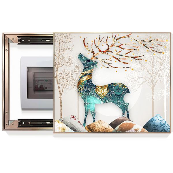 Di lusso Deer pittura decorativa copertura della scatola di distribuzione flip scatola elettrica pittura portico ristorante murale pittura murale