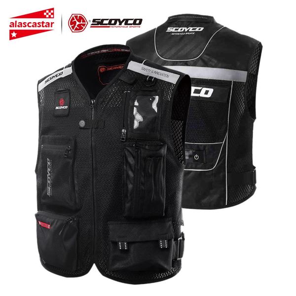 

scoyco motorcycle jacket protective gear reflective moto clothing mesh motocross off-road racing vest moto night riding jacket