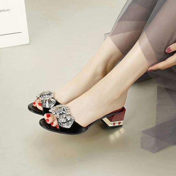 

nude patent leather toes high heels shoes lady genuine leather wedding pumps stiletto heels sandals, Black
