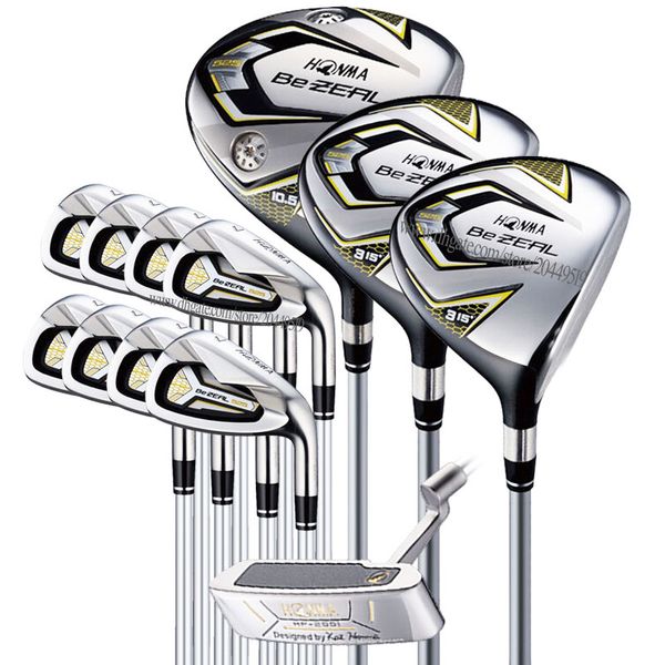 Novos clubes de golfe masculinos Honma Bezeal 525 Clubes Full Set Driver de golfe Irons Putter R ou S eixo de grafite e frete grátis de capa de cabeça