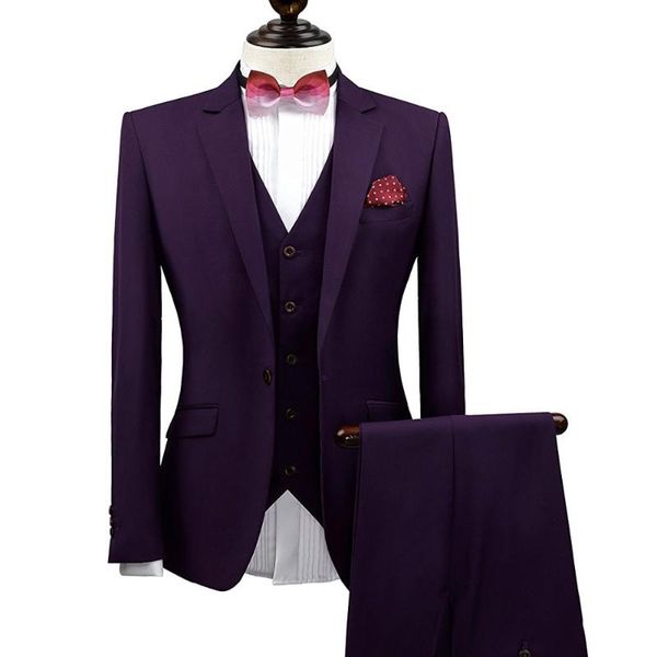 

men's suits & blazers brand clothing 3 pieces solid 2021 spring men formal wedding single button slim fit tuxedo dress boy prom, White;black