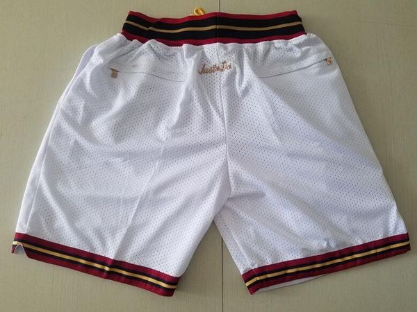 Yeni Team Vintage Basketball Shorts Fermuar Cep Koşu Giysileri Siyah Beyaz Renk Sadece Boyut S-XXL