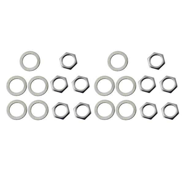 

10x silver iron jack nuts + washers for electric guitar bass replacement
