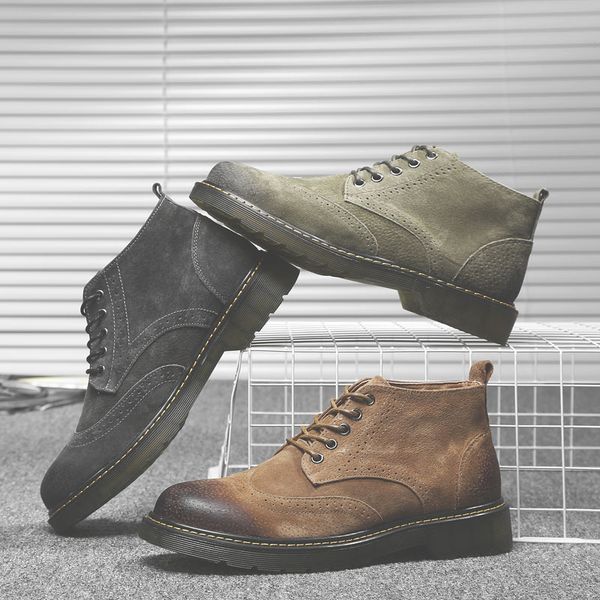 

wearproof bullock winter cotton boots working shoes breathable boots plus cotton genuine leather boots for mens ankle shoes zy989, Black