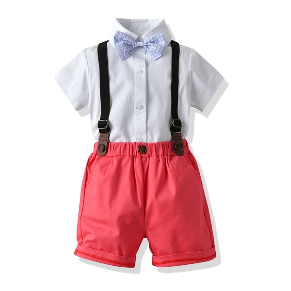 

new boys gentleman suit summer shorts shirt color bow tie strap denim generation wholesale
