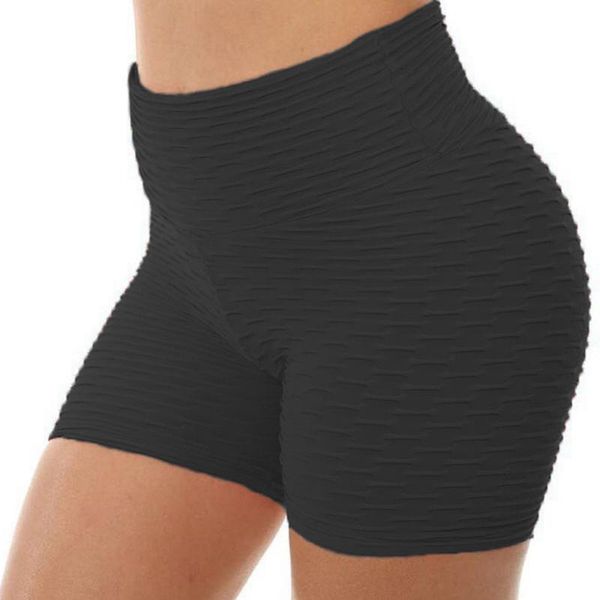 

sport shorts for women casual solid elastic high waist push up fitness yoga shorts running gym stretch sports short pants, White;black