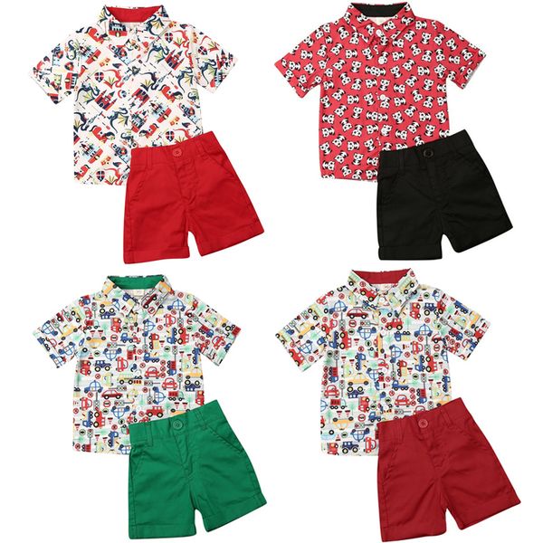 

us infant boys baby kid castle print t shirt shorts pants outfits clothes, White