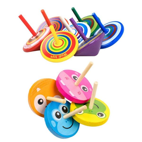 

1pc kids wood gyro toys for children relief stress deskspinning toys kids birthday christmas gifts random color