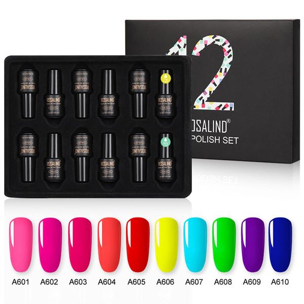 

12 pcs fluorescent color nail polish nails gel polish manicure diy nail art tool 1 set