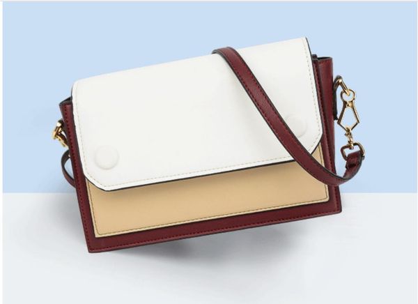 

female shoulder bag 2019 new fashion retro contrast color pu bean bag single shoulder diagonal chain handbag