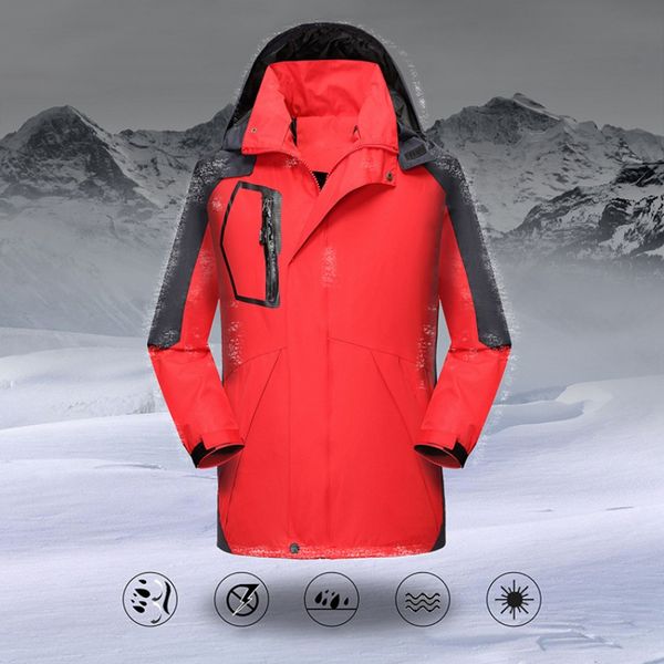 

winter jacket women waterproof windproof sports outdoor waterproof jacket softshell men single layer high elastic 7, Blue;black
