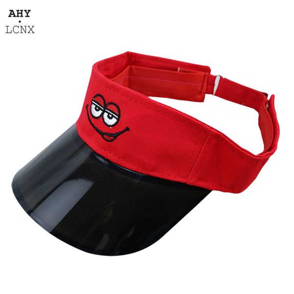 

new baby sun visor hat without baseball caps outdoor children sport smiling face hats cotton transparent brim kids cap, Yellow