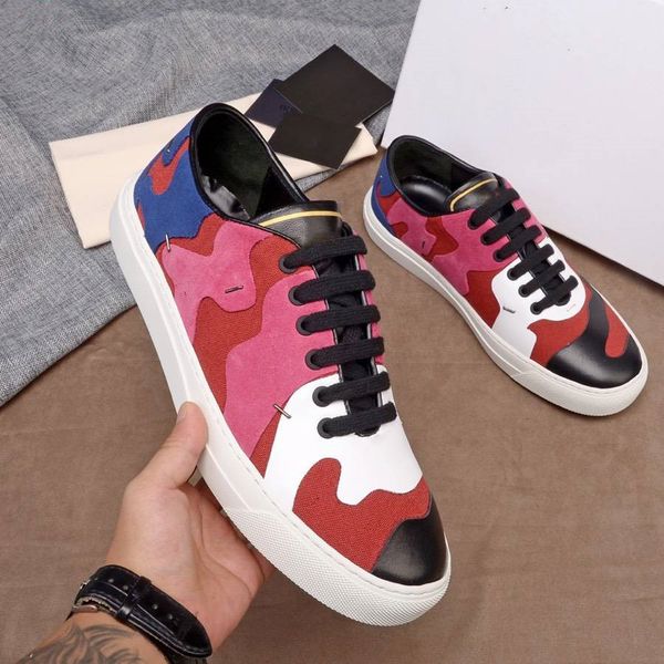 

luxury design shoes triple plate-fome red bottoms genuine leather fashion soft fuchsia lace-up shoes ing, Black