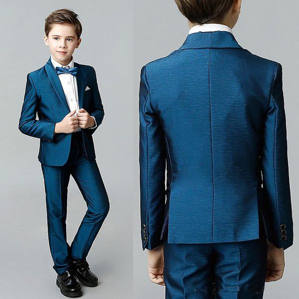 

handsome 3 pieces (jacket+pant) suit kids wedding suits boys formal tuxedos for sale online, Black