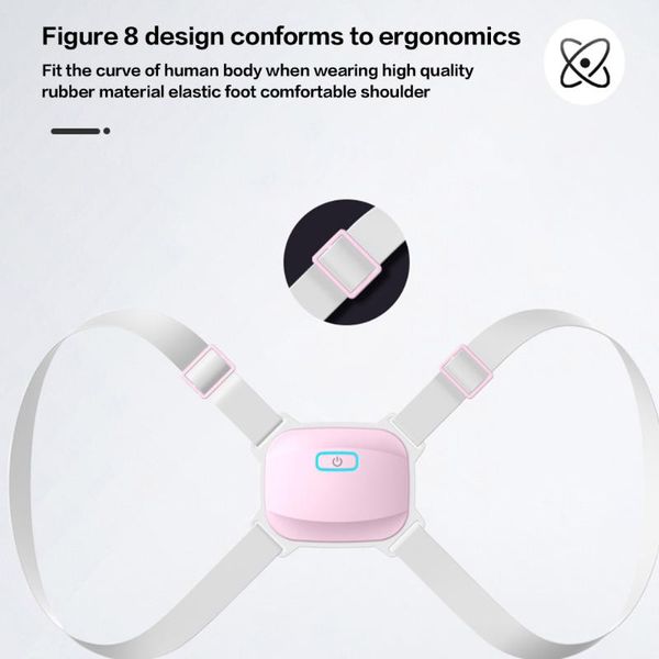

smart back posture trainer women men sitting posture intelligent reminder with vibration alert, Black;blue