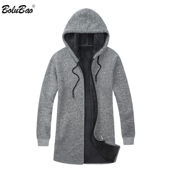 

bolubao winter new men cardigan sweaters coats men's casual knitting sweaters male quality brand plus velvet hooded, White;black
