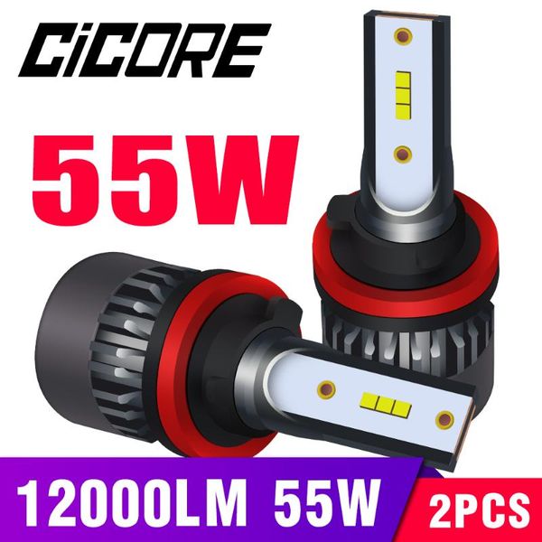 

cicore h7 led car headlight bulbs h1 led h7 h4 hb3 hb4 55w 12000lm 9005 9006 high h3 h8 hir2 kit fog light 9012 lamp 6000k 12v