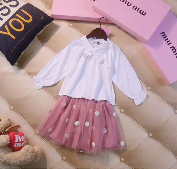 

2019 new children's long sleeve two-piece suit190814#01, White