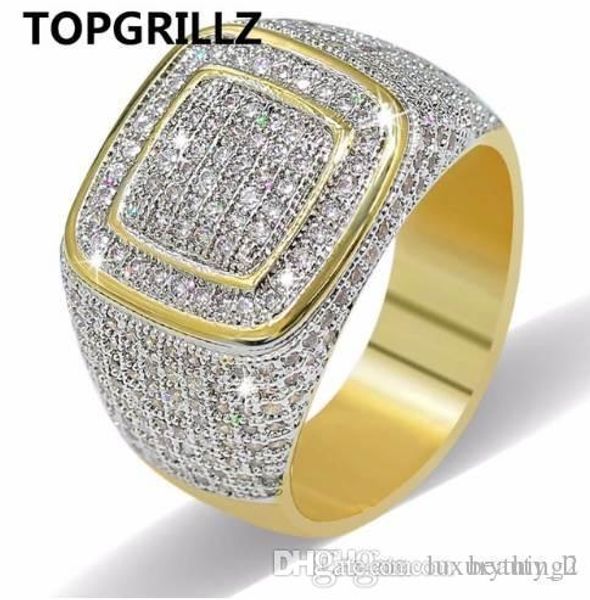 

rillz hip hop ring all iced out micro pave cz rings women & men gold ring for love, gift, Silver