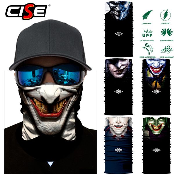 

3d seamless clown joker balaclava magic face mask warmer motorcycle ski neck gaiter tube shield durag biker bandana sun