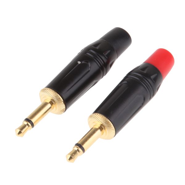 

2pieces 3.5mm 1/8\" mono audio male solder plug
