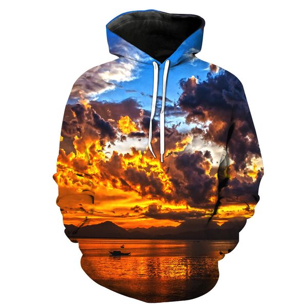 

dazzling printed hat pocket cover men's tide hat men's wear sweatshirts, Black