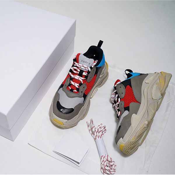 

luxury casual shoes triple s low old dad sneaker multiple combination shoes mens womens fashion casual shoes high size 36-45, Black