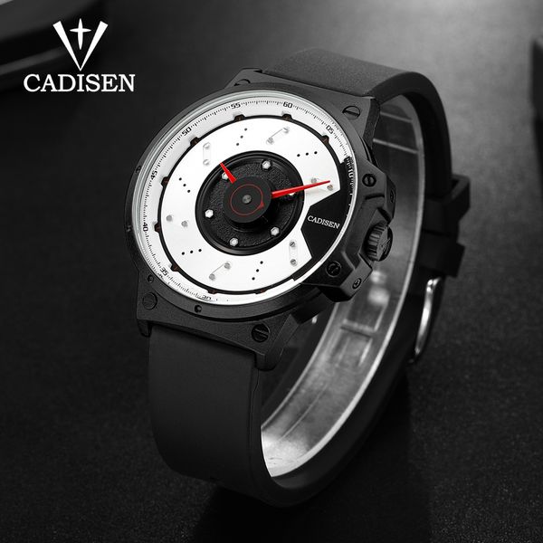 

cadisen новые часы мужские моделирование спортивные часы мужские кварцевые бизнес силиконовый ремешок relogio masculino, Slivery;brown