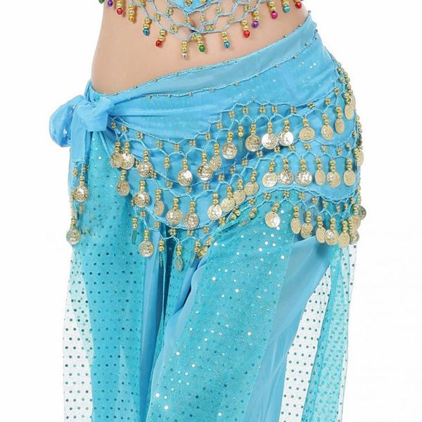 

women 3 rows belly dance hip scarf wrap belt belly dancer skirt costume chiffon dancer skirt women 13 types for choose, Black;red