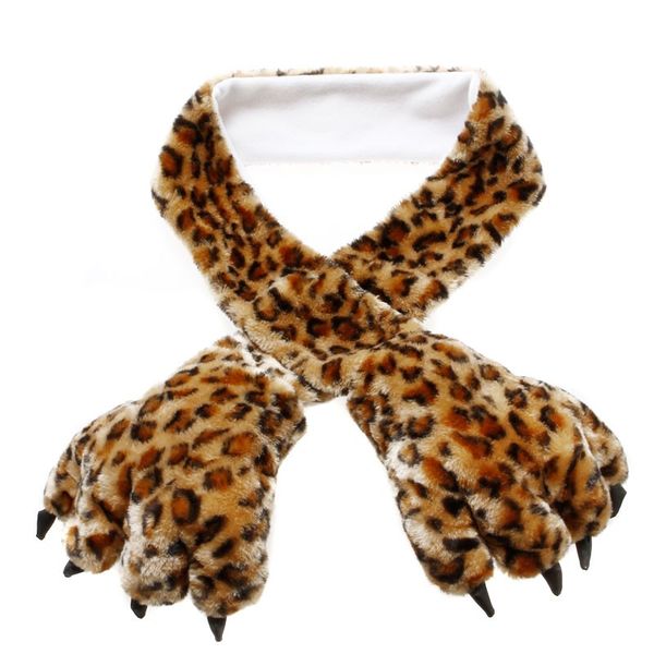 

h3106 мягкий теплый пушистый плюша мультфильм медвежья лапа шарф перчатки guante де ла пончо-де-ла-пата-дель-осо guantes де ла historieta, Black;white