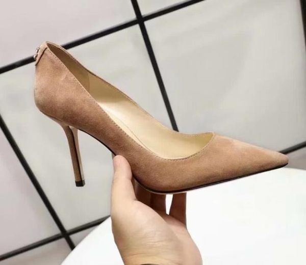 

fashion jc womens high heel 9cm pumps pointed toes paris wedding dress real leather ladies slip on shoes sz35-40, Black