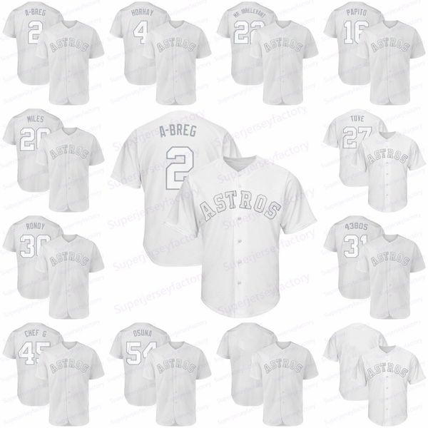 

Astros 2019 Players Weekend 2 Alex Bregman A-BREG C A-BREG jerseys Jose Altuve Tuve Justin Verlander J V George Springer HORHAY Houston jers