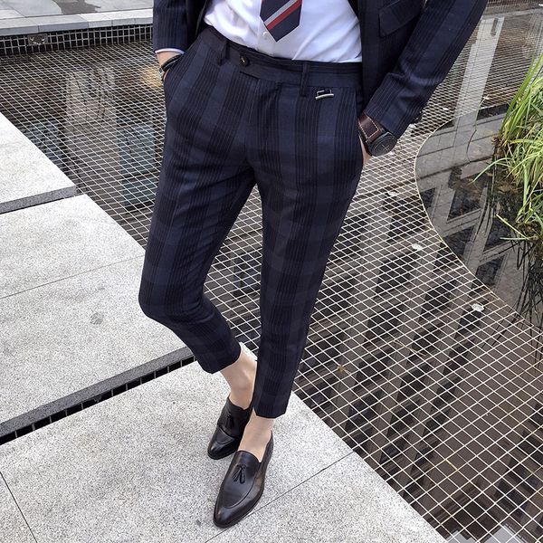 

2018 новый плед брюки мужчины брюки мужские british west, Black