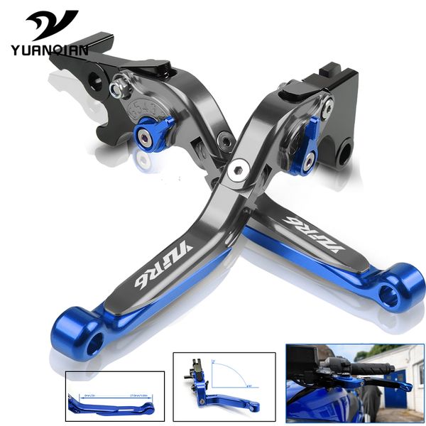 

motorcycle cnc extendable adjustable folding brake clutch levers for yahama yzf r6 yzf-r6 yzfr6 1999-2004 2000 2001 2002 2003
