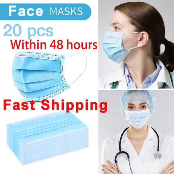 

20pcs dropshipping kn95 disposable anti dust mask mouth face mask within 48 hours fast shipping in stock