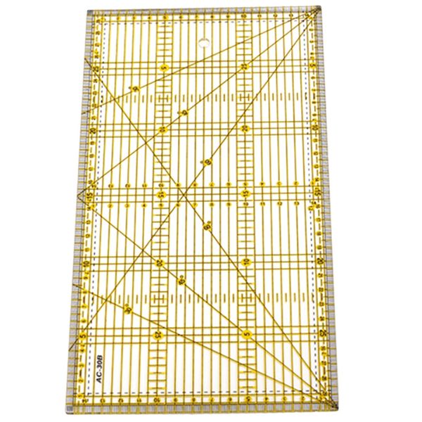 

cutting ruler multi-purpose patchwork cloth quilt ruler diy garment design drawing cutting craft sewing mat kits 30 x 15cm, Black