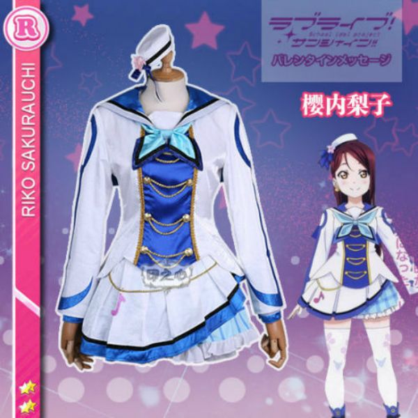 

love live sunshine riko sakurauchi aqours op2 косплей костюм !бесплатная доставка, Black;red