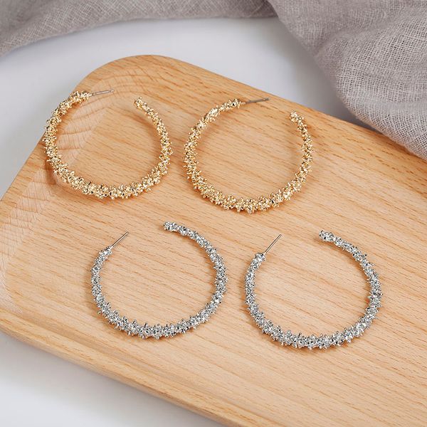 

golden silver color hoop earrings simple round hollow fashion personalized ear jewelry gift for wedding party kupe pendientes