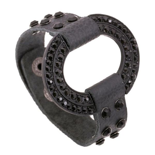 

new fashion ol black crystal rivets big circle leather bracelet wide wristband adjustable snap fastener jewelry accessories gifts wholesale, Golden;silver