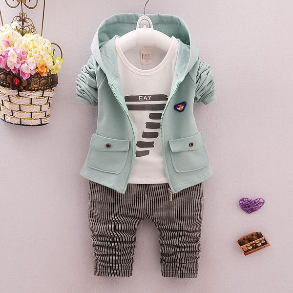 

boys tracksuit fashion fall coat +t-shirt + pants 3 pcs toddle clothes baby boy clothing set sport suits sets newborn jacket set, White