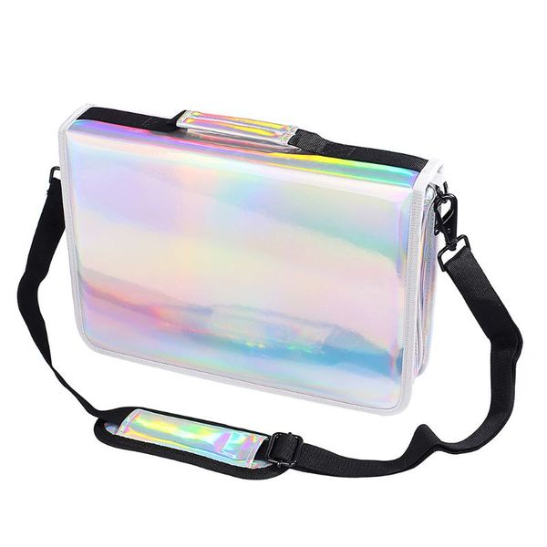 

160 slots dazzle color laser large capacity pencil bag gel pen case stationery l41e
