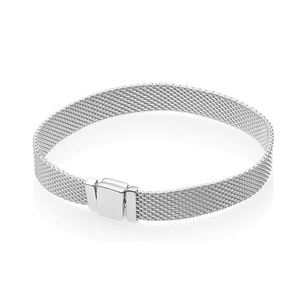 

wholesale new 925 sterling silver bracelet bangle with logo engraved for 597712 european charms and women diy jewelry making, Golden;silver