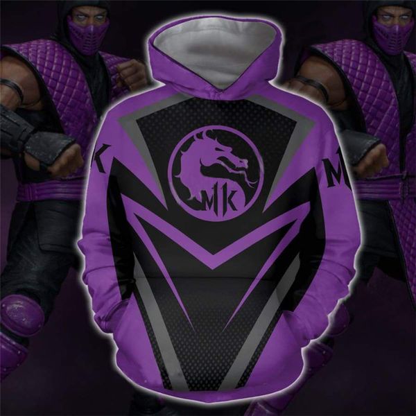 

популярные игры mortal kombat 11 3d печати мужские толстовки мода толстые теплый homme дизайнер одежды, Black