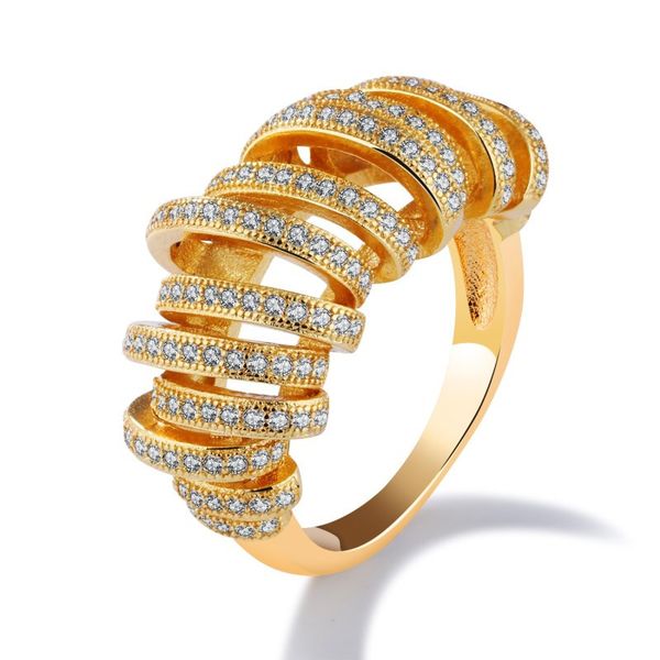 

день fine elegant ювелирные изделия кольца замороженных вне диапазона кольца спирали алмазного luxury себе 18k gold дизайнера аксессуаров же, Silver