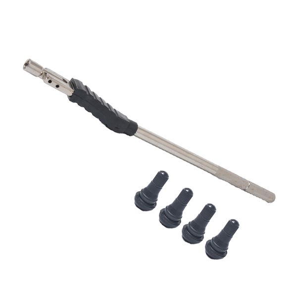 

steel valve stem puller w/ rubber block -tire changer+ 4x tr412 rubber core stems