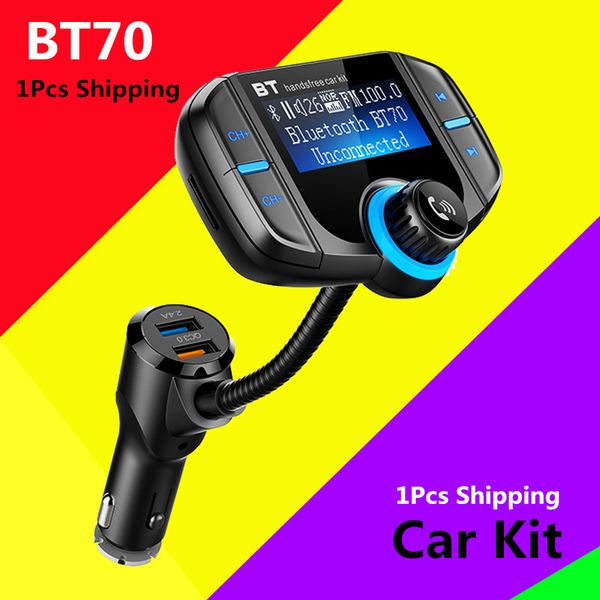 

Bt70 t11 car kit fm tran mitter modulator qc 3 0 quick charger hand freee bluetooth car kit radio mp3 player dual u b with aux tf card lot