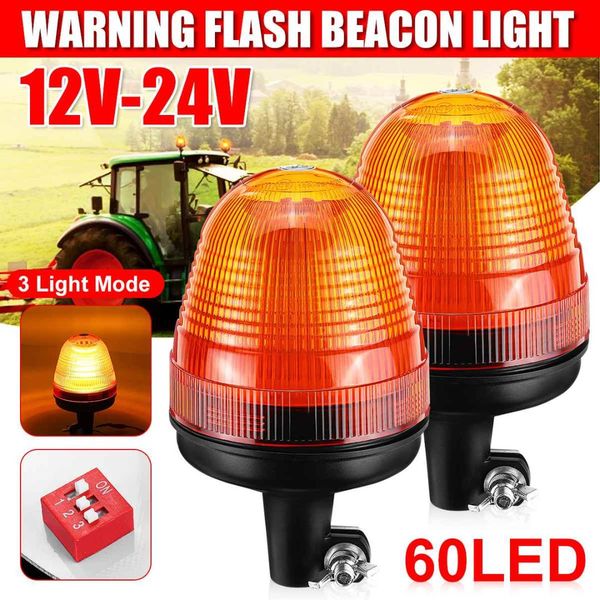 

12-24v 60 led car roof warning light lamp strobe beacon light rotating flashing signal truck tractor trailer atv 3 mode