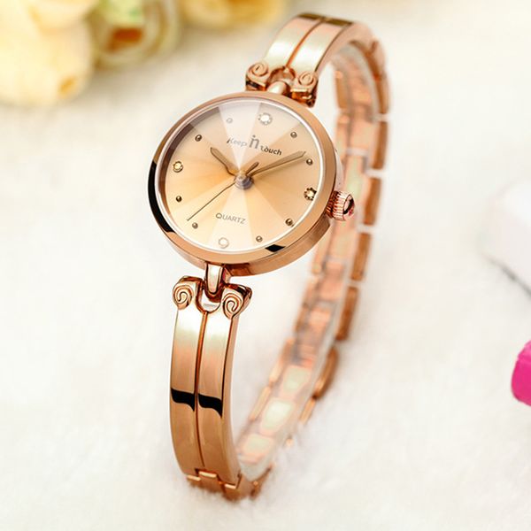 

fashionable fashionable dress bracelet watch trend contracted small dial female quartz watch, Slivery;brown